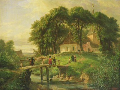 Going to Church in Alt-Rahlstedt, 1861 by Otto Speckter